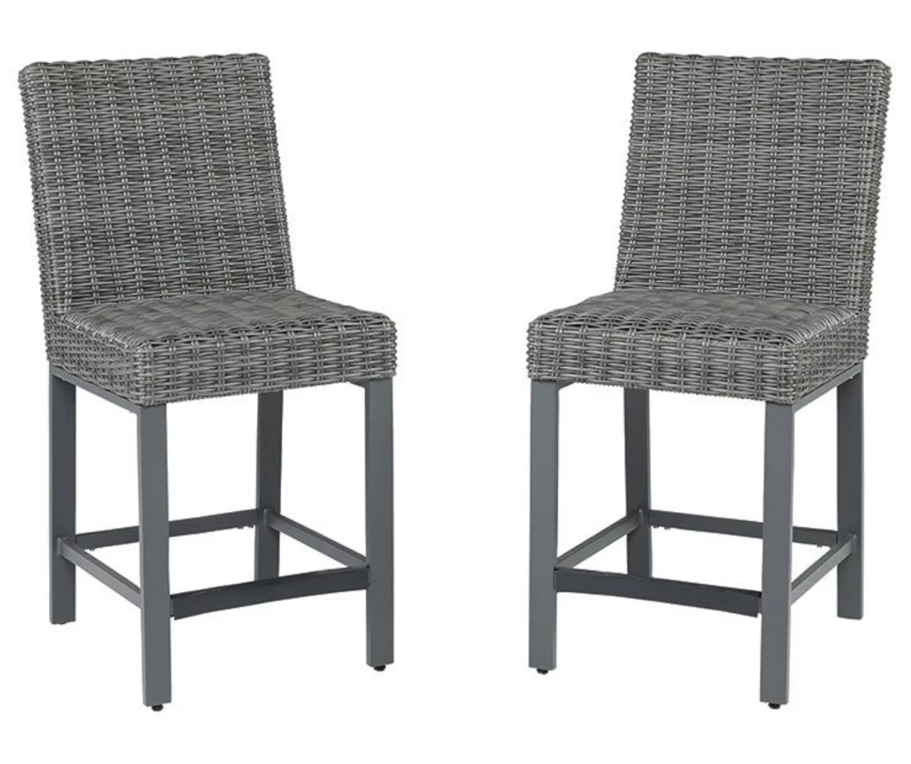 45.1" Palazzo All-Weather Wicker Patio Bar Stools, 2-Pack