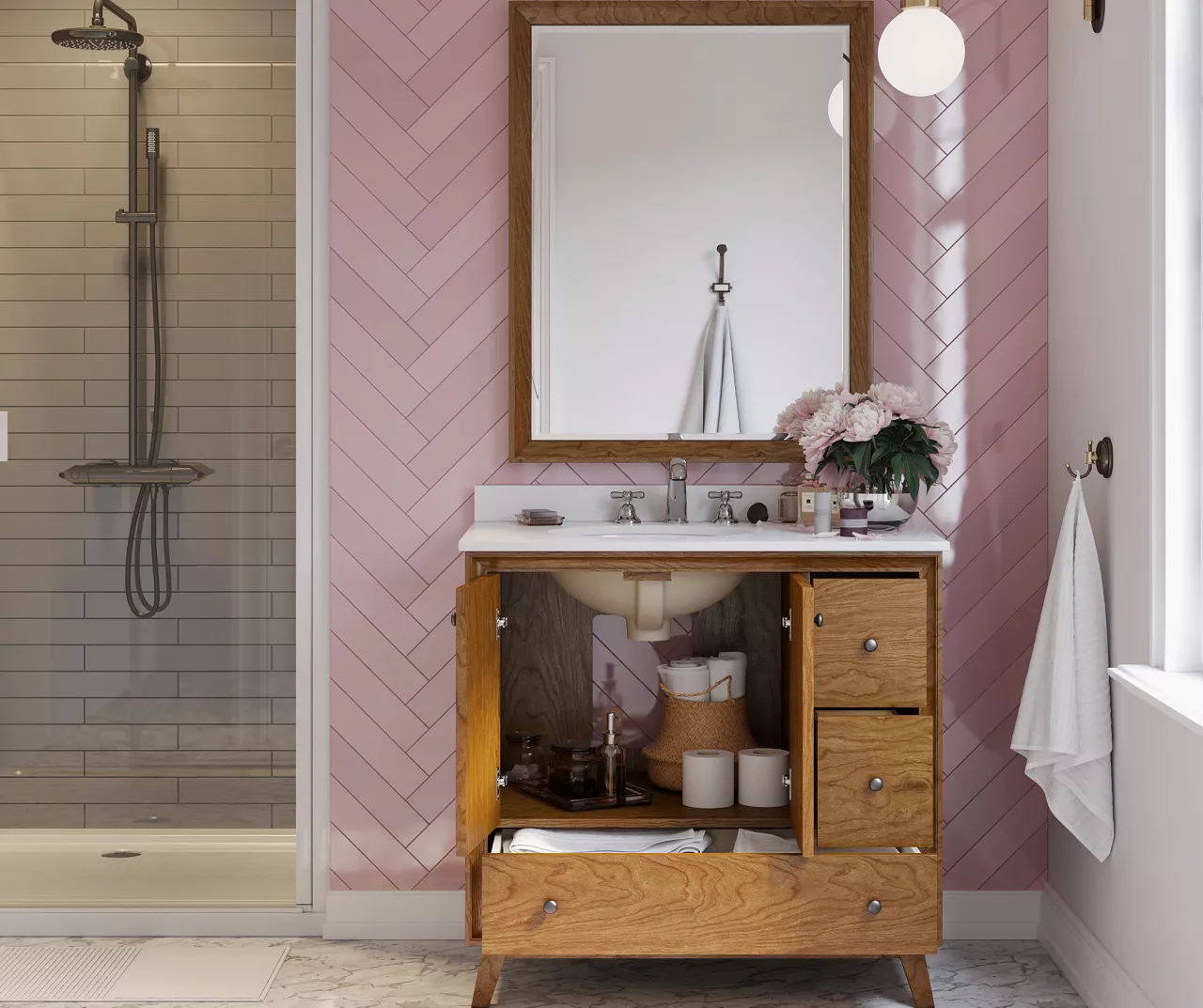 DHP Atwater Living Delias Bathroom Vanity With White Sink - Image 6