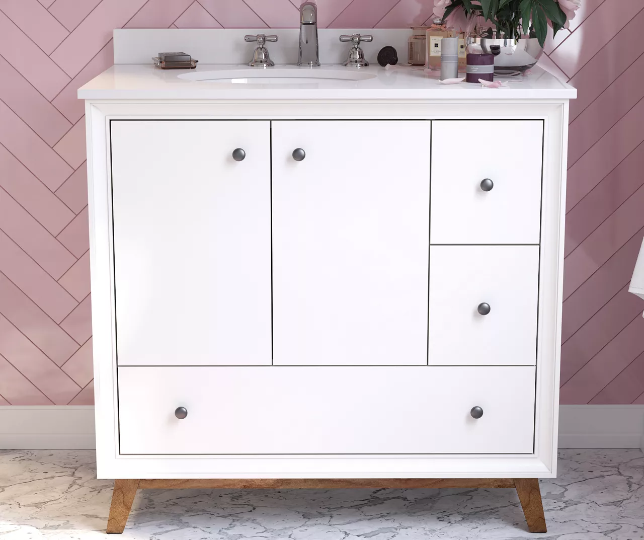 DHP Atwater Living Delias Bathroom Vanity With White Sink - Image 3
