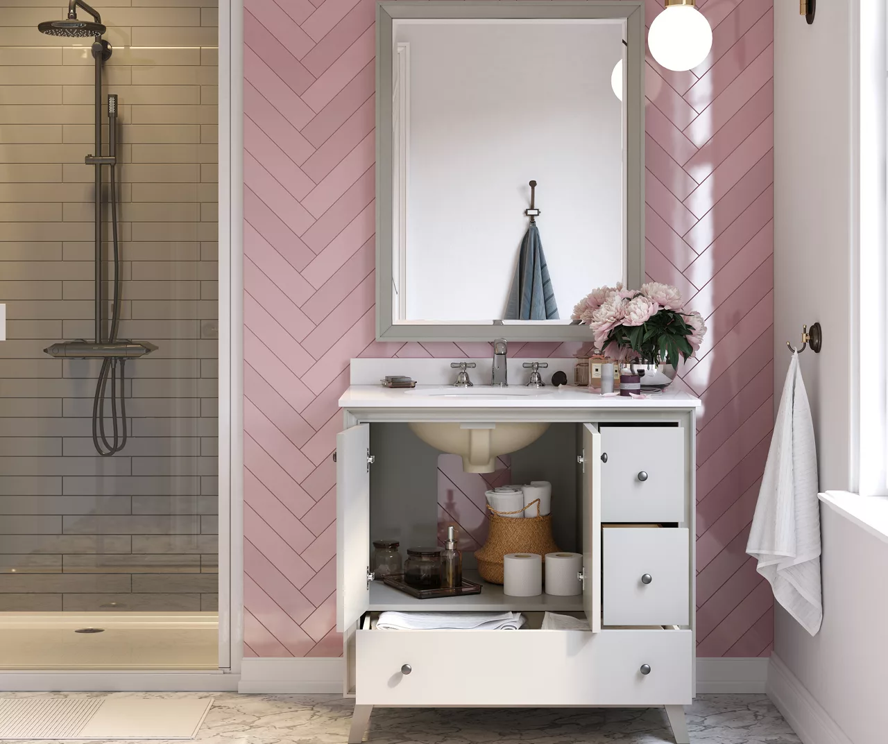 DHP Atwater Living Delias Bathroom Vanity With White Sink - Image 11