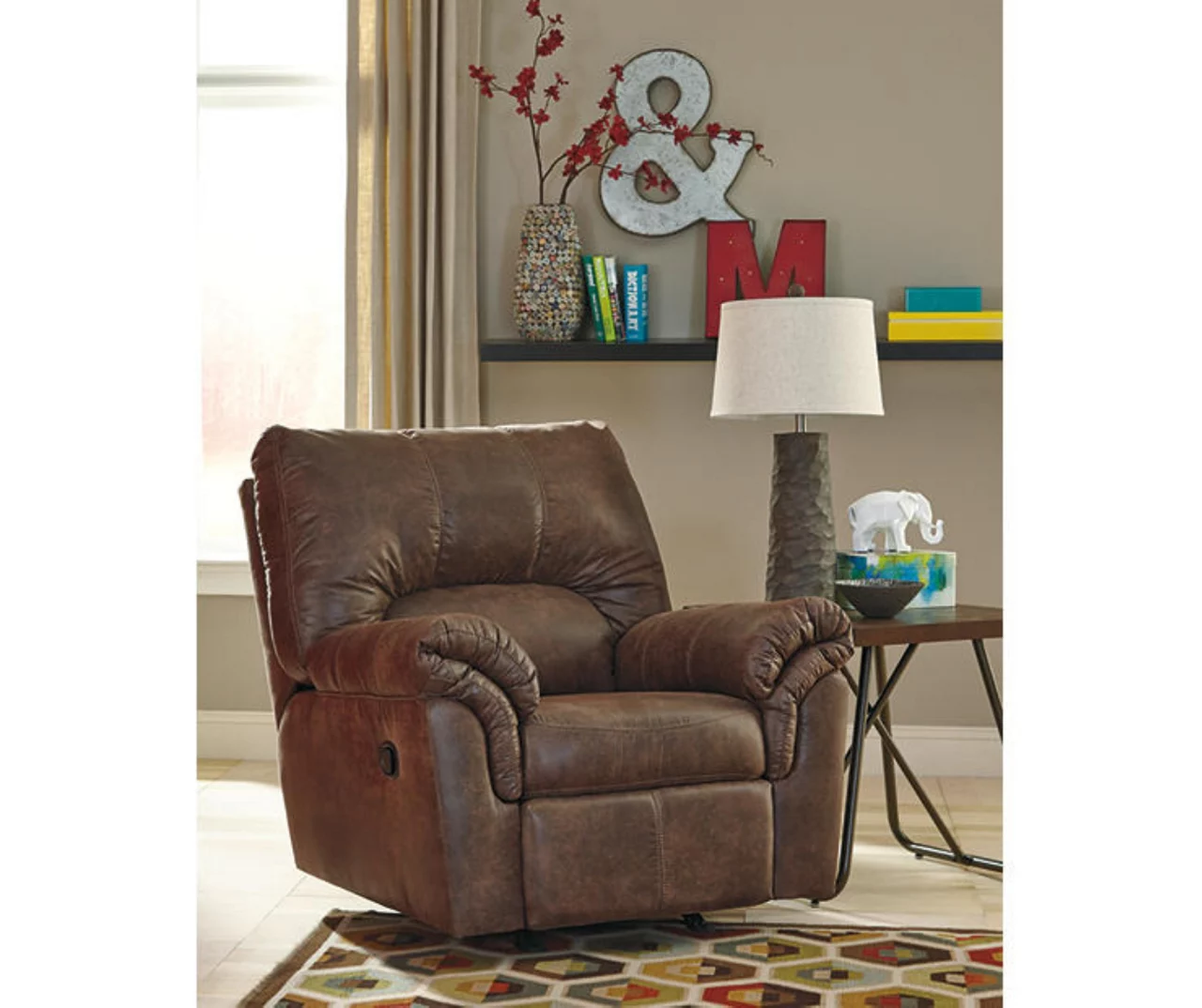 Bladen Coffee Faux Leather Rocker Recliner - Image 2