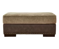 Alesbury Brown Faux Leather Ottoman