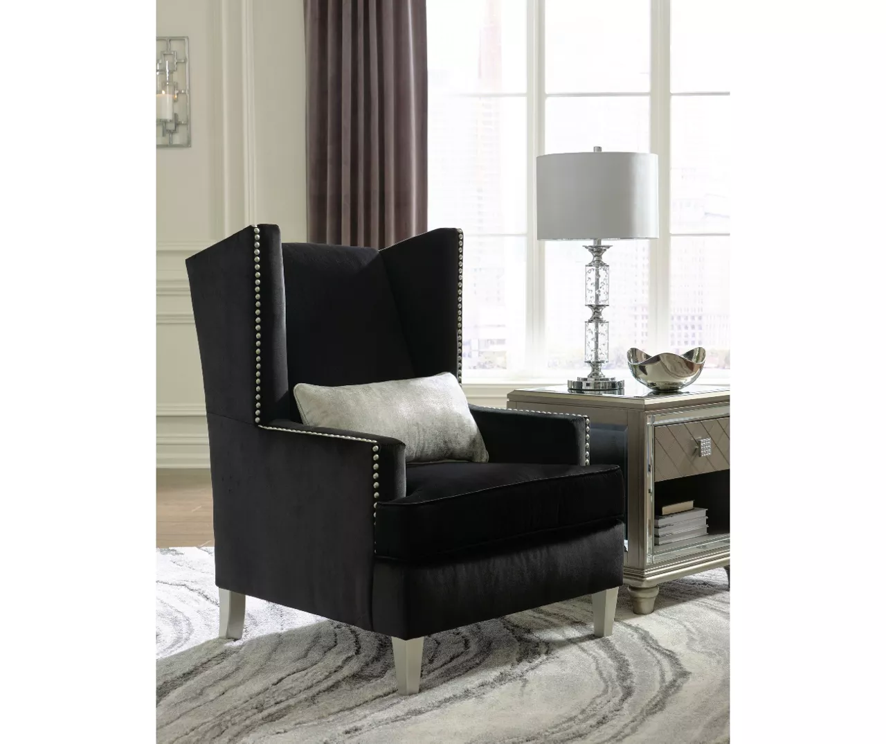 Harriotte Black Accent Chair - Image 5