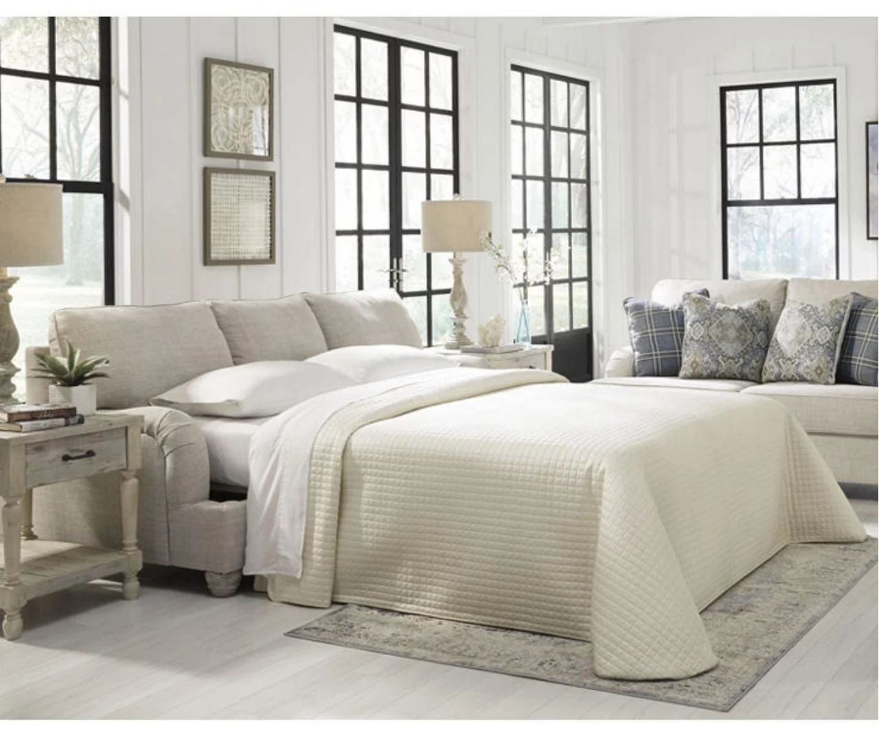 Traemore Linen Queen Sleeper Sofa - Image 3