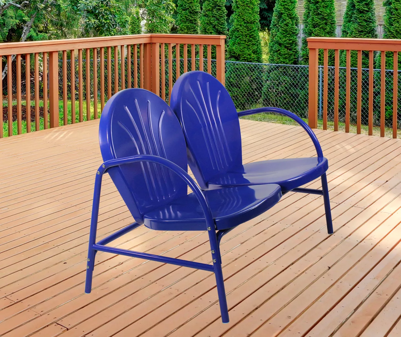 Northlight Retro Tulip Metal Patio Loveseat - Image 5