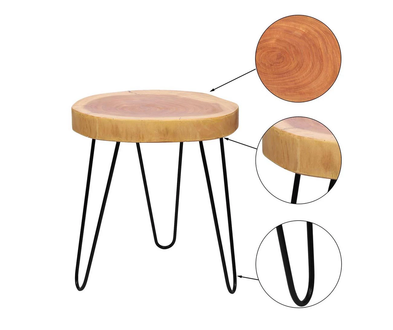 Live Edge Acacia Side Table - Image 3