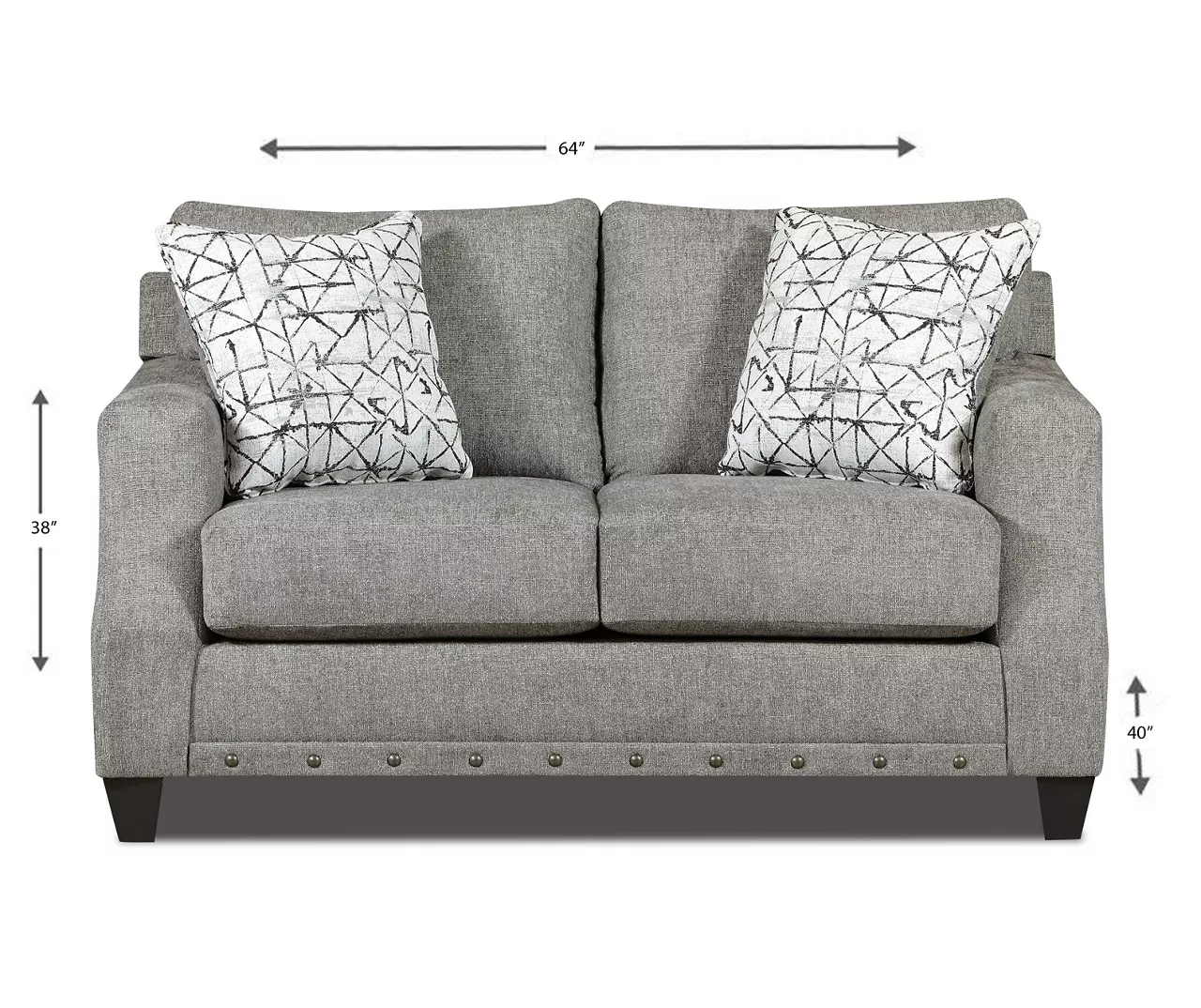 Alexandria Gray Chenille Loveseat - Image 8