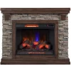 50" Madison Pine & Faux Stone Electric Fireplace