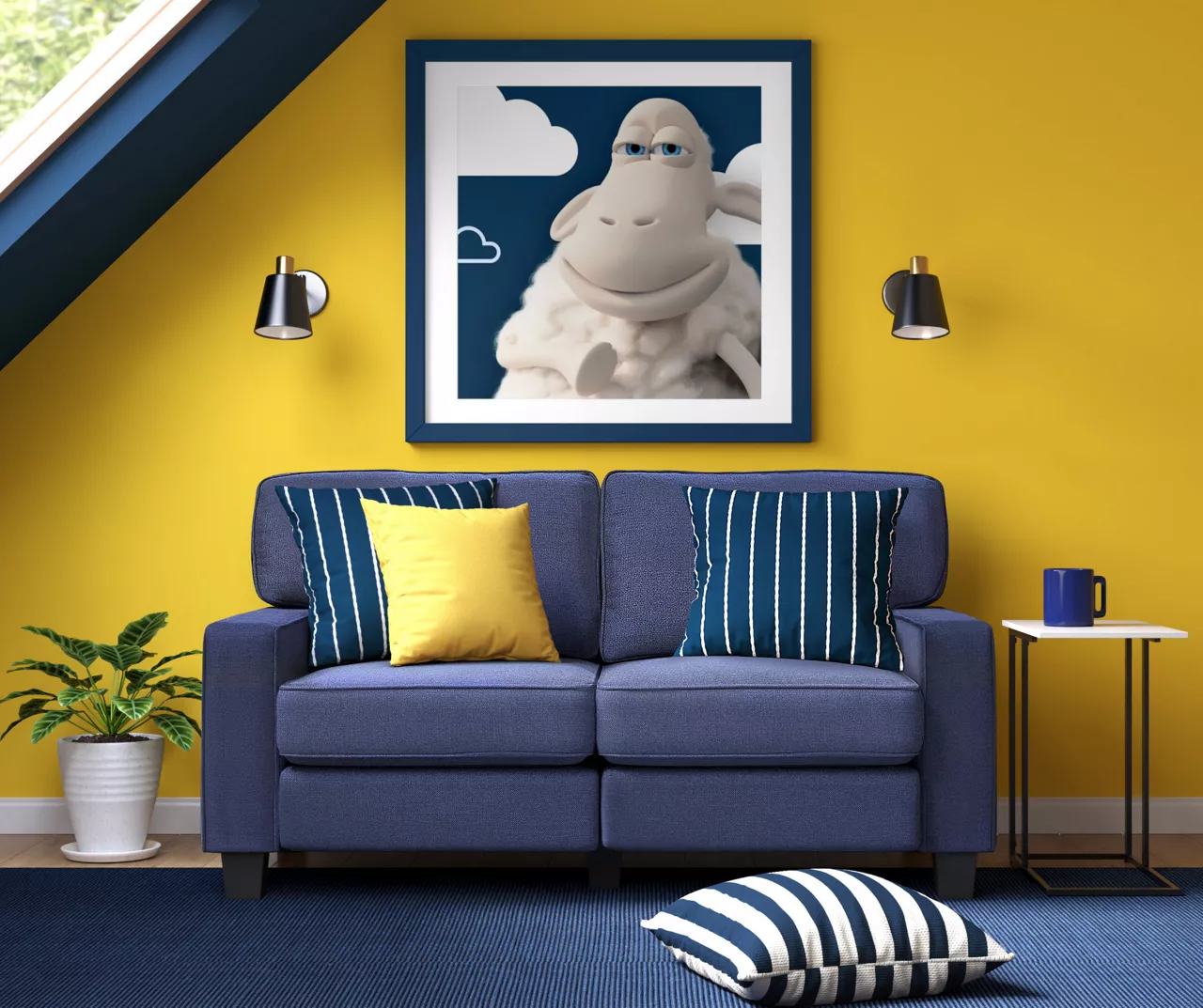 Palisades Navy Blue Loveseat - Image 7