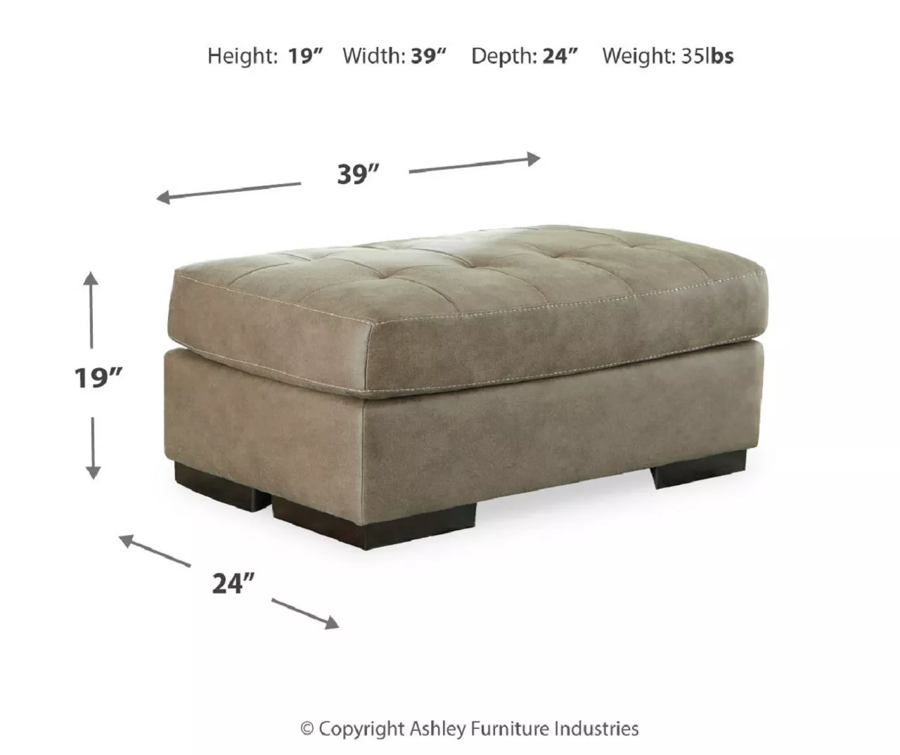 Signature Design By Ashley Maderla Faux Leather Ottoman - Image 3