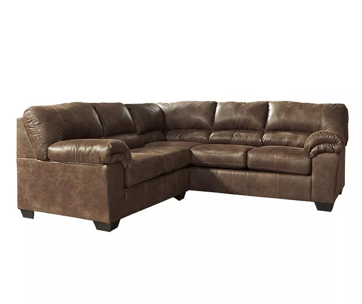 Signature Design By Ashley Bladen Coffee 2-Piece Faux Leather Sectional With Left-Facing Loveseat