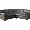 Signature Design By Ashley Bladen Slate 2-Piece Faux Leather Sectional With Right-Facing Loveseat