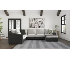 Signature Design By Ashley Bilgray Gray Faux Leather 3-Piece Sectional With Right-Facing Chaise
